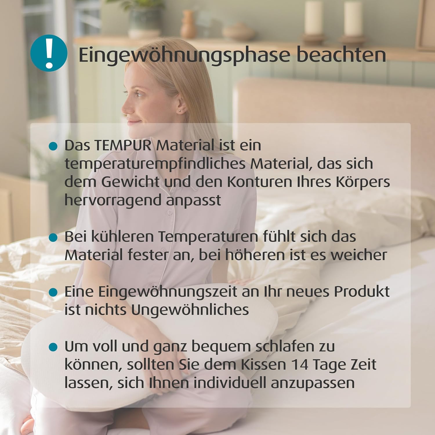 TEMPUR Sonata Kopfkissen Memory Foam, ergonomisches Nackenstützkissen für Rücken- und Seitenschläfer, Liegefühl fest, M (61 x 40 x 11 cm), Weiß