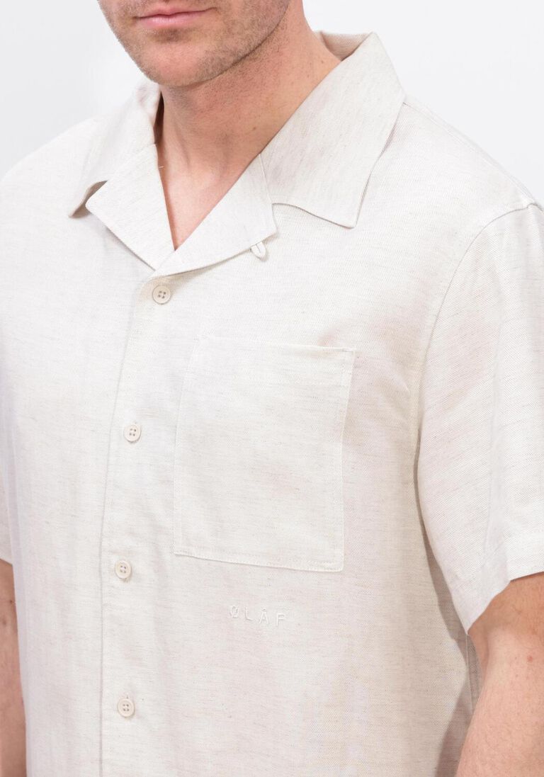 witte olaf hussein casual overhemd linen blend ss shirt