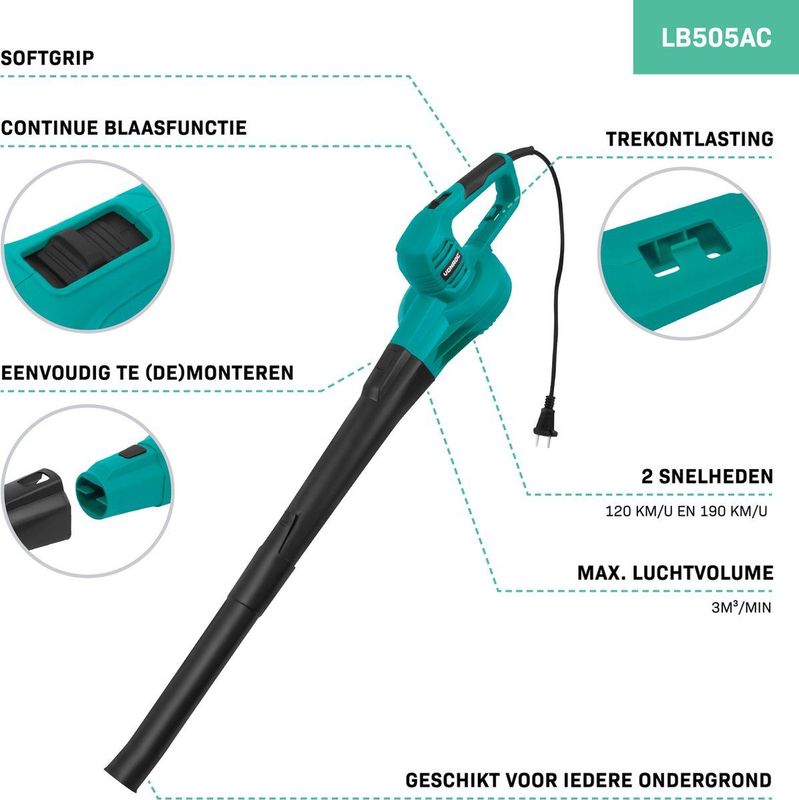 VONROC - Bladblazer - Lichtgewicht - Ergonomisch - Twee Windsnelheden