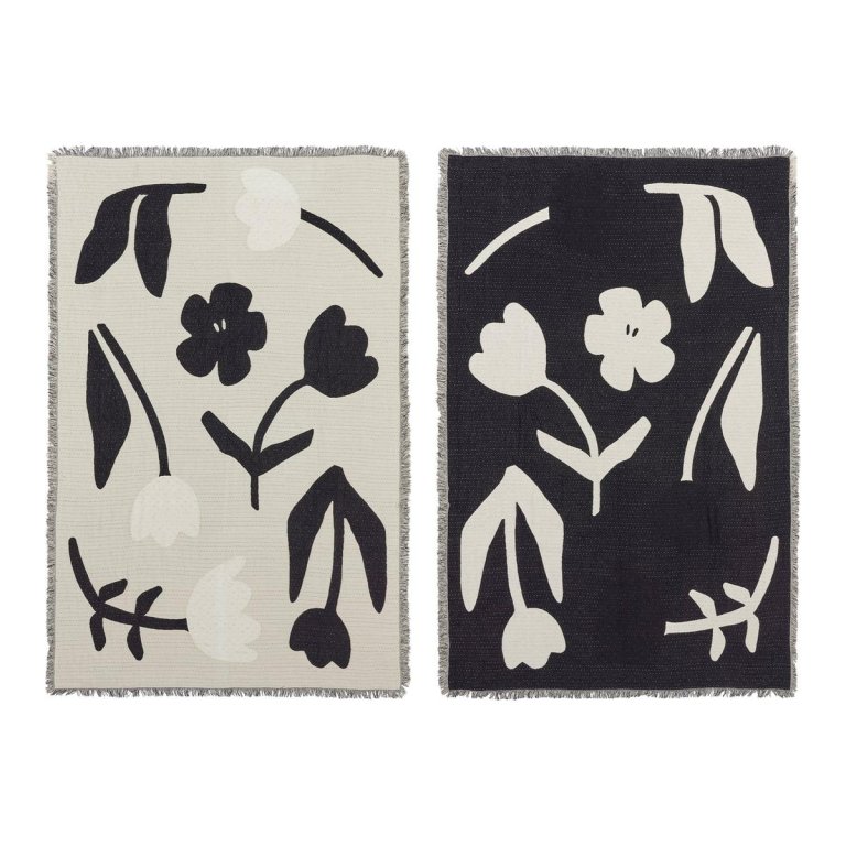 Broste Copenhagen Rosita plaid 130x180 Black/Off White