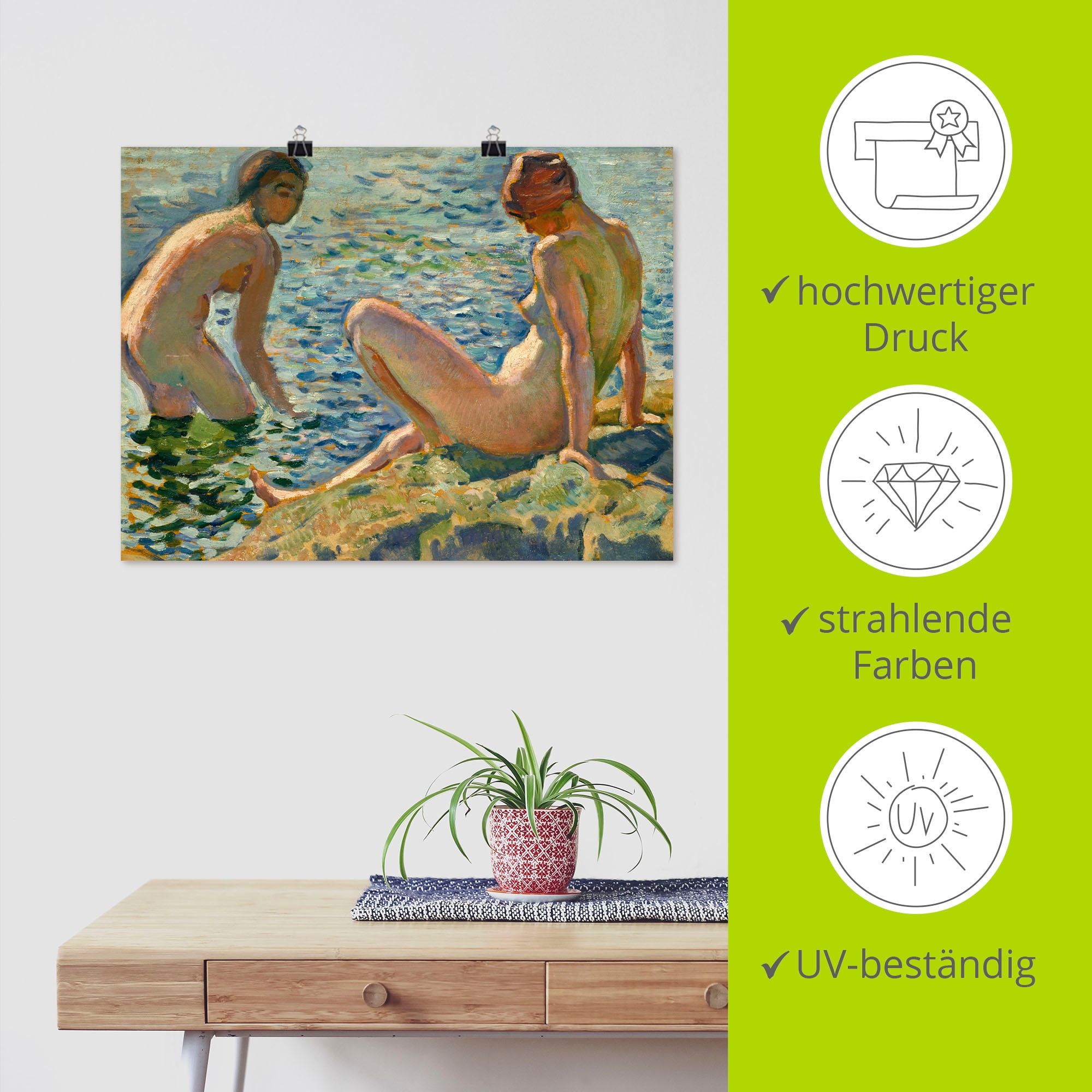 Artland Kunstdruck »Les Baigneuses. Die Badenden« Bilder von Frauen 1 Stk. tlg. als Alubild, Leinwandbild, Wandaufkleber oder Poster in versch. Grössen
