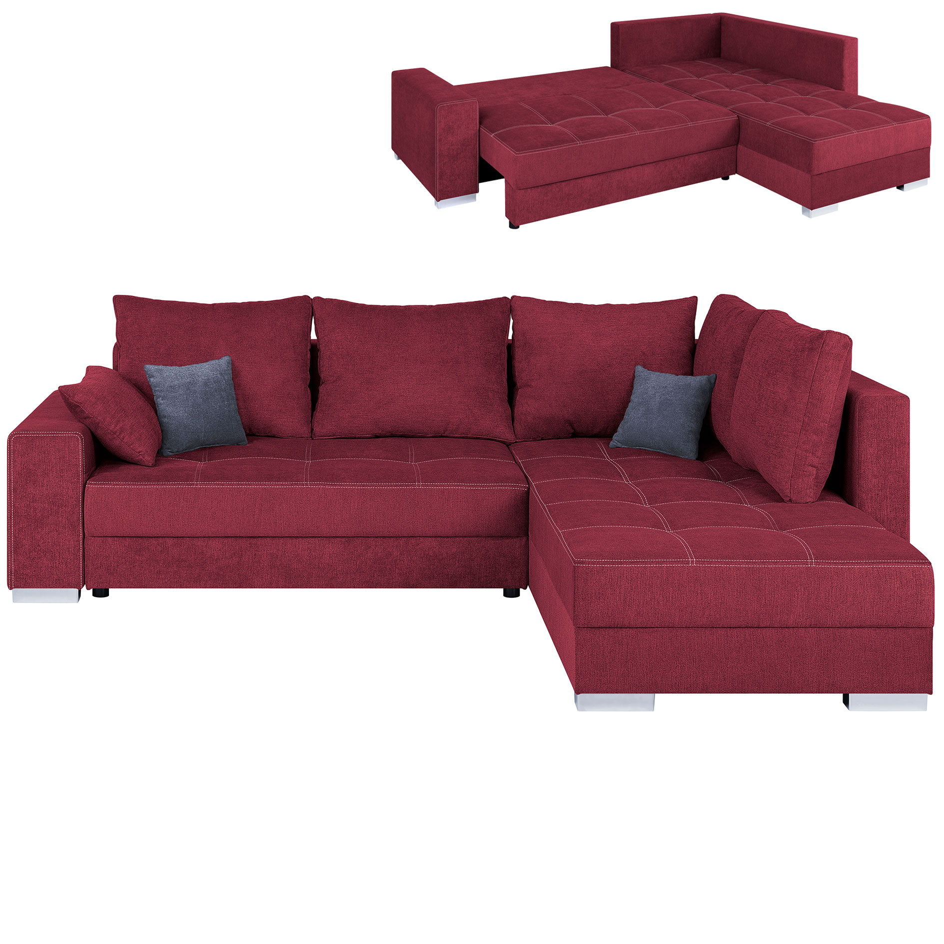 Ecksofa - berry - mit Liegefunktion