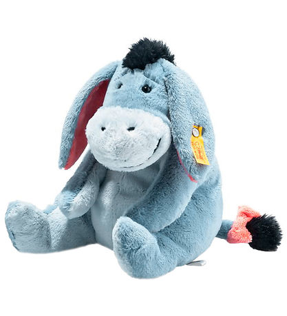 Steiff Kuscheltier - 25 cm. - I-Ah - Sitzend - Grau/Blau