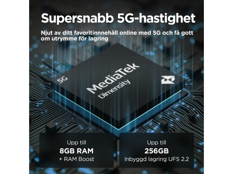 Motorola Moto G55 - 5G smartphone - dual-SIM - RAM 8 GB / Intern hukommelse 256 GB - microSD slot - LCD-skærm - 6.49