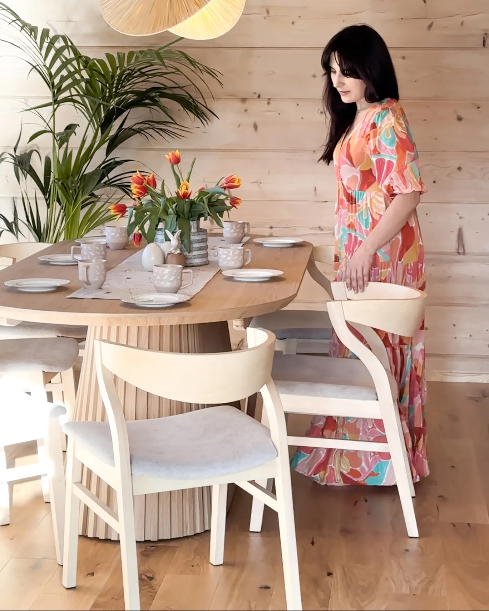 Set van 2 eetkamerstoelen MAROA Hout Beige