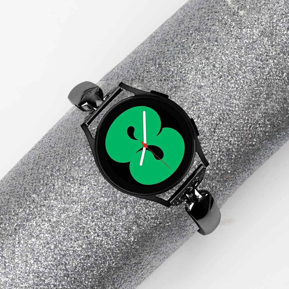 Samsung Galaxy Watch Active 2 (40mm) Strassstein Armreif Edelstahl Schmuckarmband - Schwarz