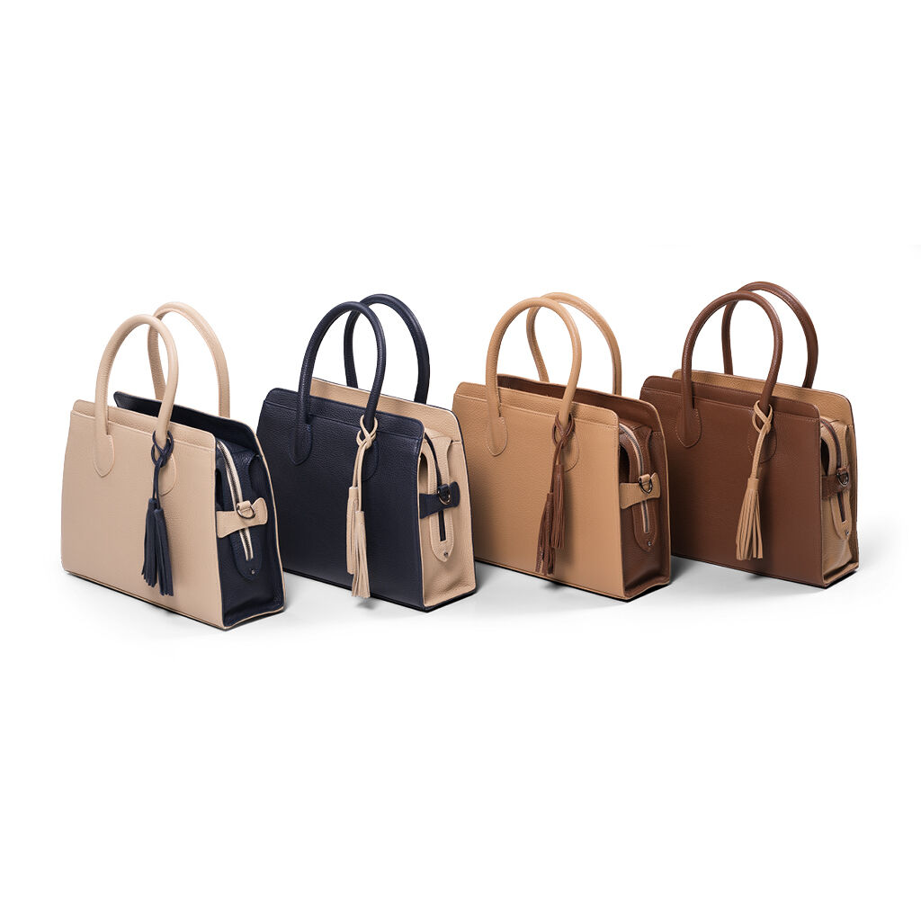 Zubehör - Tasche Handtasche beige blau