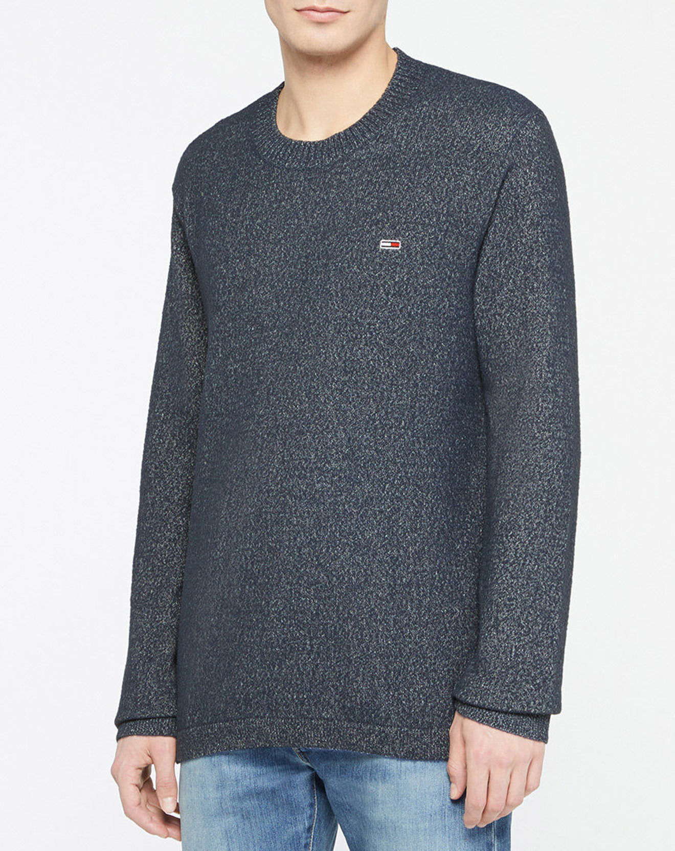 Tommy Jeans Pull Chenille bleu marine