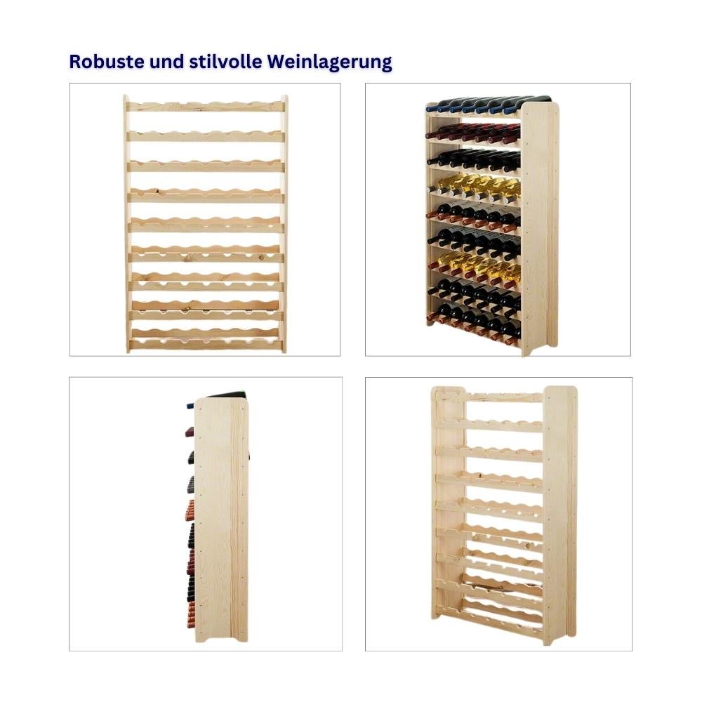 PROREGAL Wijnrek Pinot Vine C HxBxD 87,2 x 63,2 x 26,5 cm 36 Flessen Massief grenenhout Bruin Geolied
