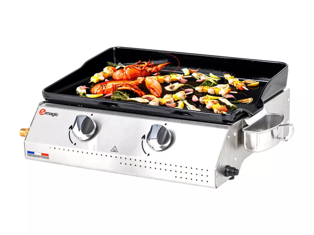 Plancha à gaz Vera 200 avec cuve en inox - Somagic
