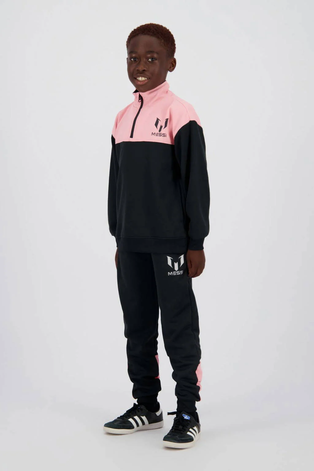 Messi sweater + joggingbroek lichtroze/zwart