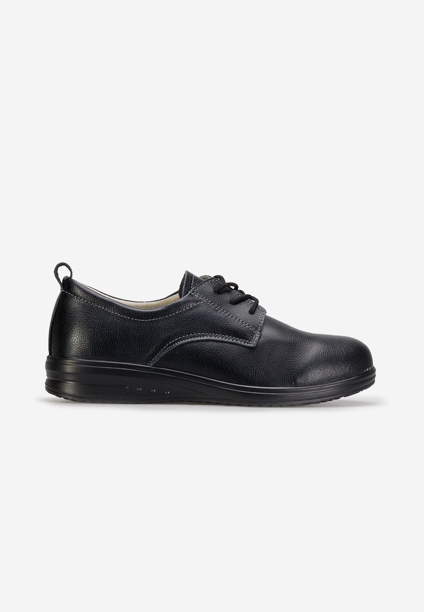 Chaussures casual femme en cuir noirs Mefira