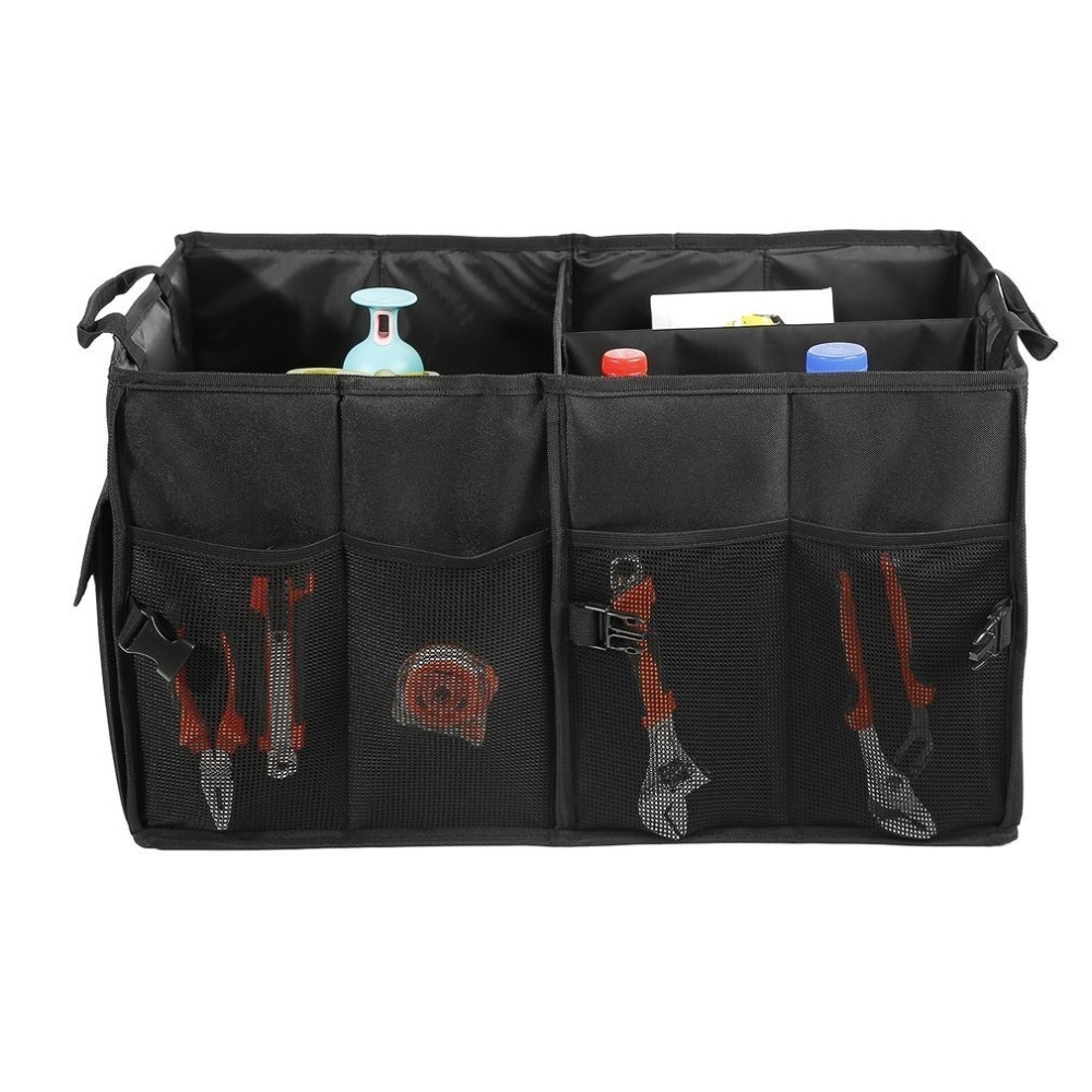 (56x40cm) Auto Kofferraumbox Organizer Tasche mit Tragegriffe - Schwarz