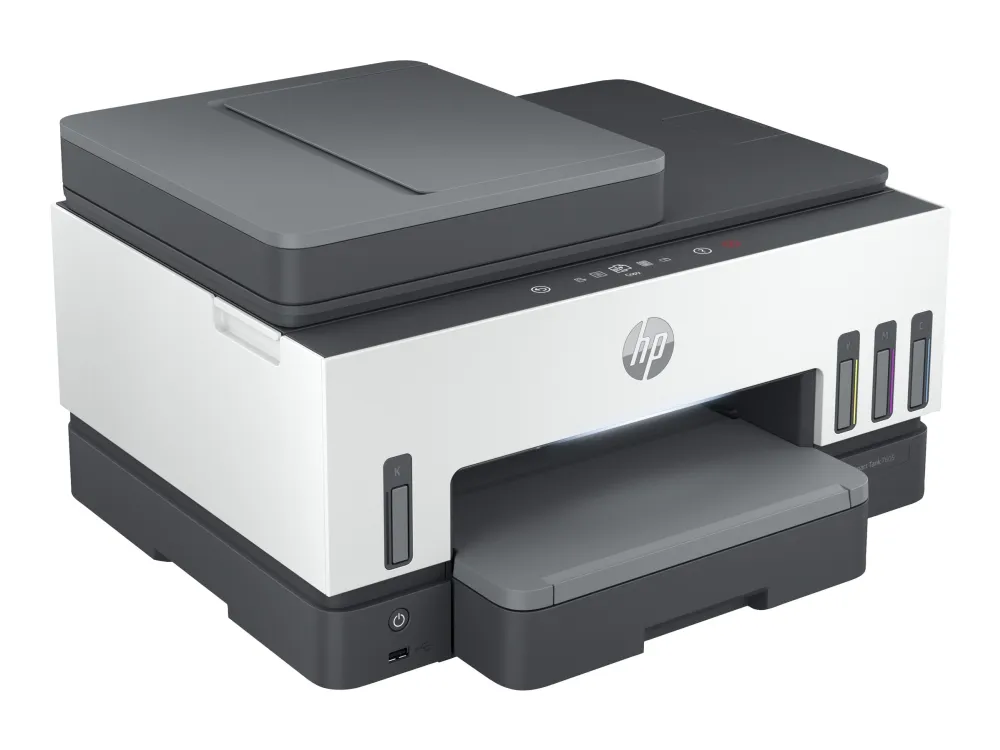 HP Smart Tank 7605 All-in-One - Multifunktionsprinter - farve - blækprinter - kan genopfyldes - Letter A (216 x 279 mm)/A4 (210 x 297 mm) (original) - A4/Legal (medie) - op til 13 spm (kopiering) - op til 15 spm (udskriver) - 250 ark - USB 2.0, Wi-Fi