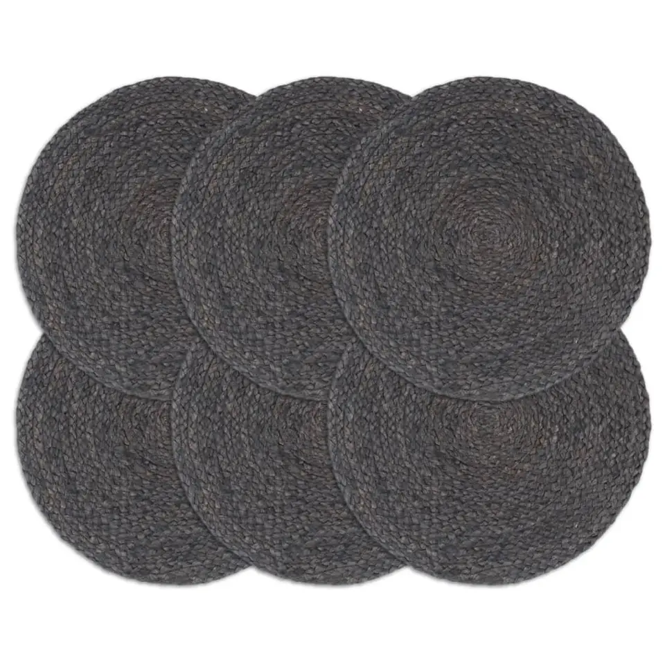 vidaXL - Placemat - Grijs - Jute - 6 stuks