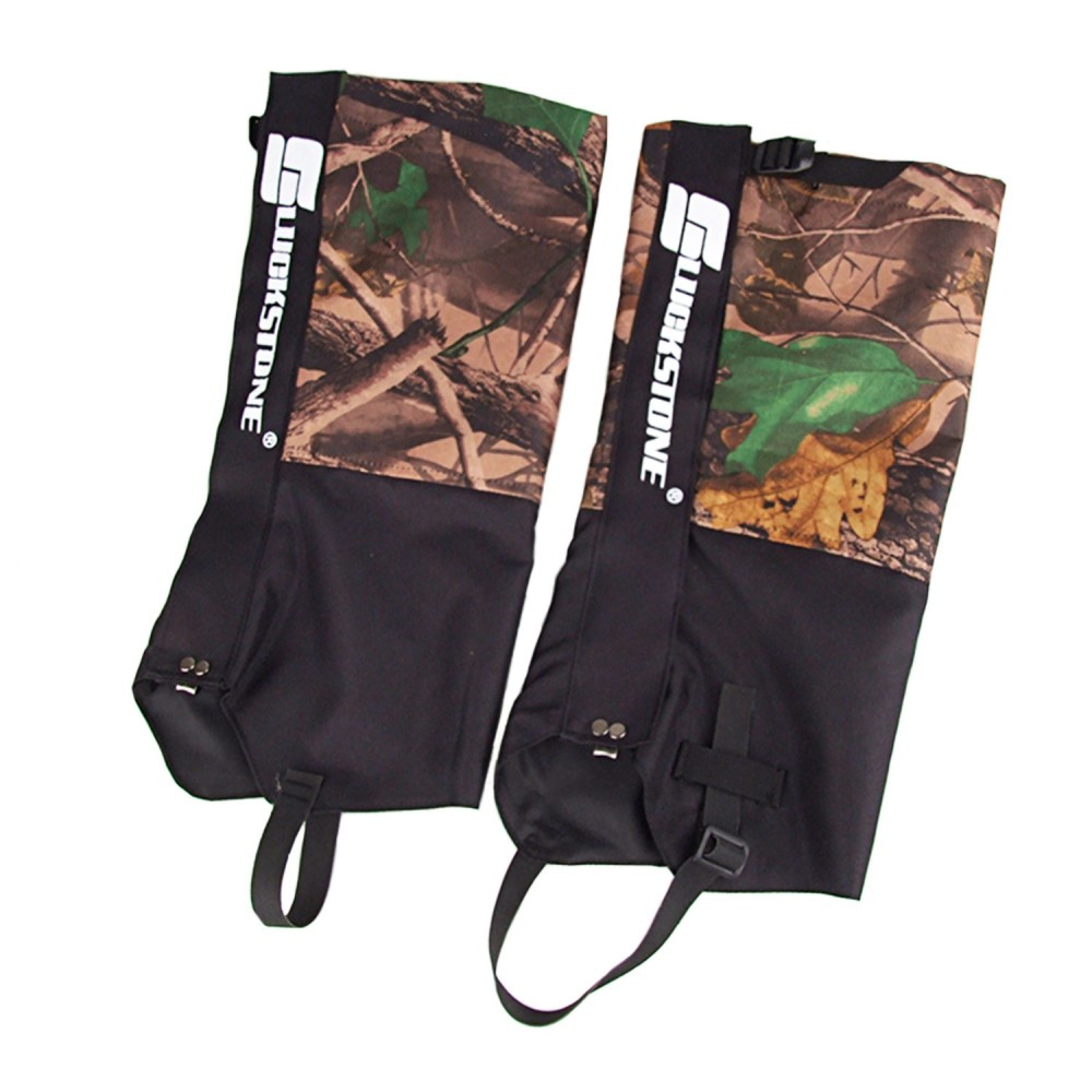 (1 Paar) 40cm Wasserdichte Oxford Wander Gamaschen Outdoor Hiking Stulpen - Schwarz / Braun