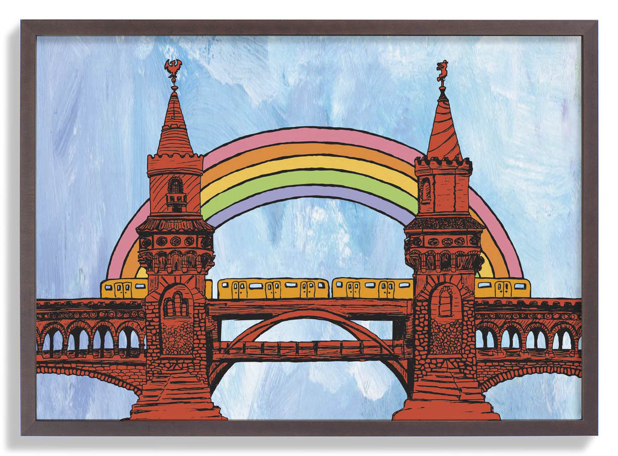 Berlin Regenbogen Oberbaumbrücke von Kaitlyn Parker