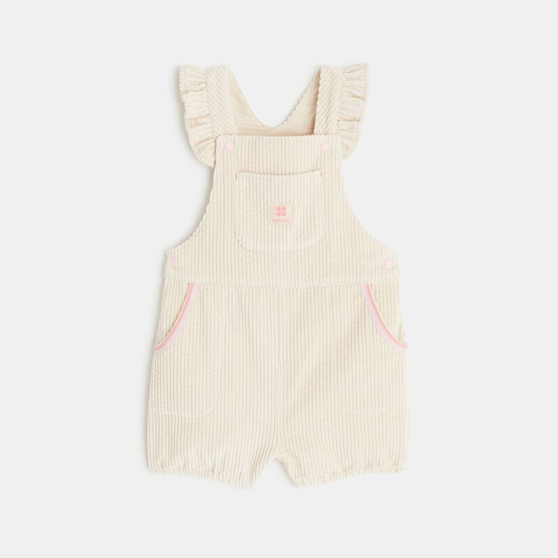 Salopette bébé fille velours côtelé crème Catimini Blanc