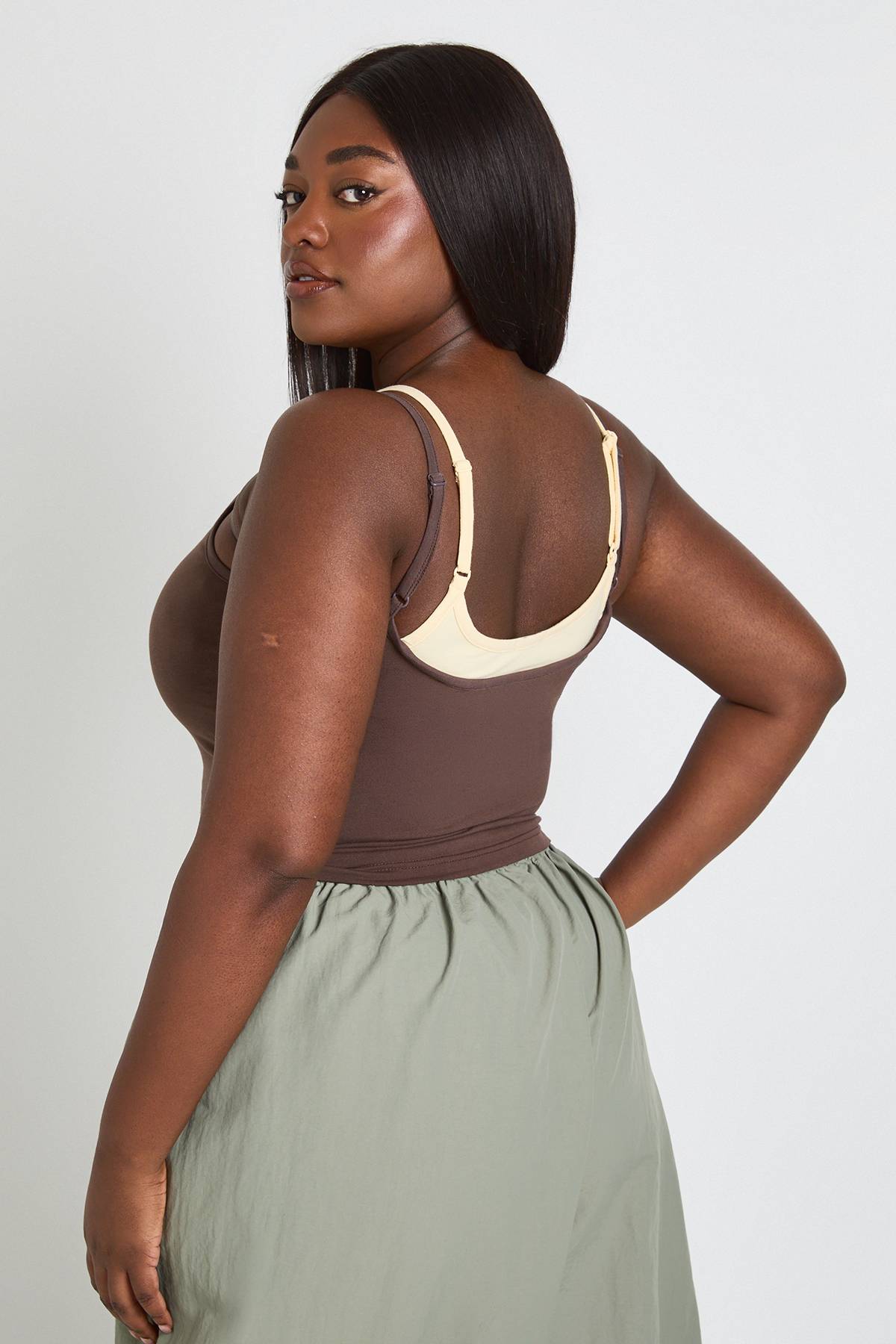 boohoo Débardeur Caraco Grande Taille À Double Épaisseur