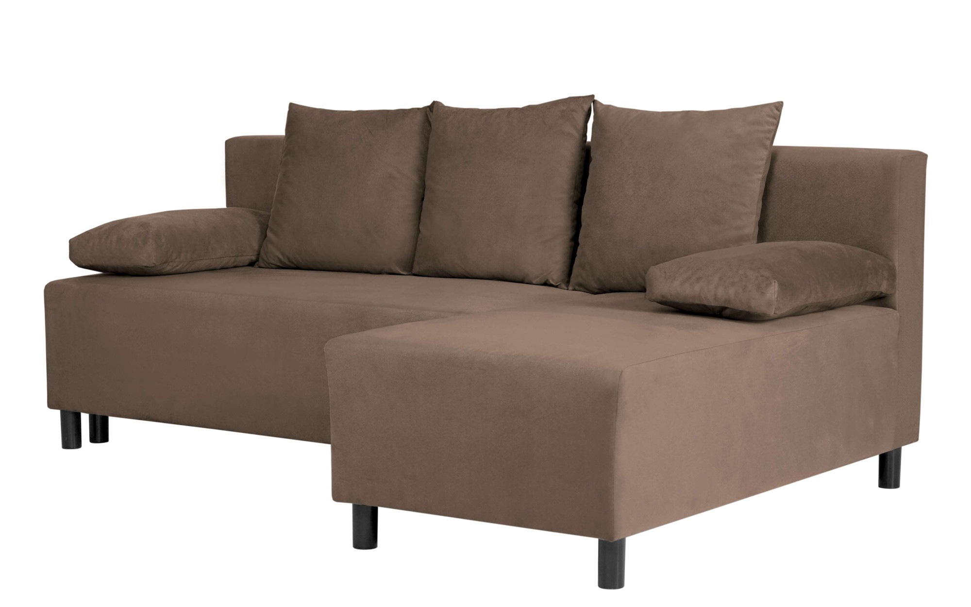 Home affaire Ecksofa »IWALANI, Schlafsofa mit Bettkasten, Recamiere beidseitig montierbar« L-Form, B/T/H 199/135/83 cm, Struktur weich & Velvet