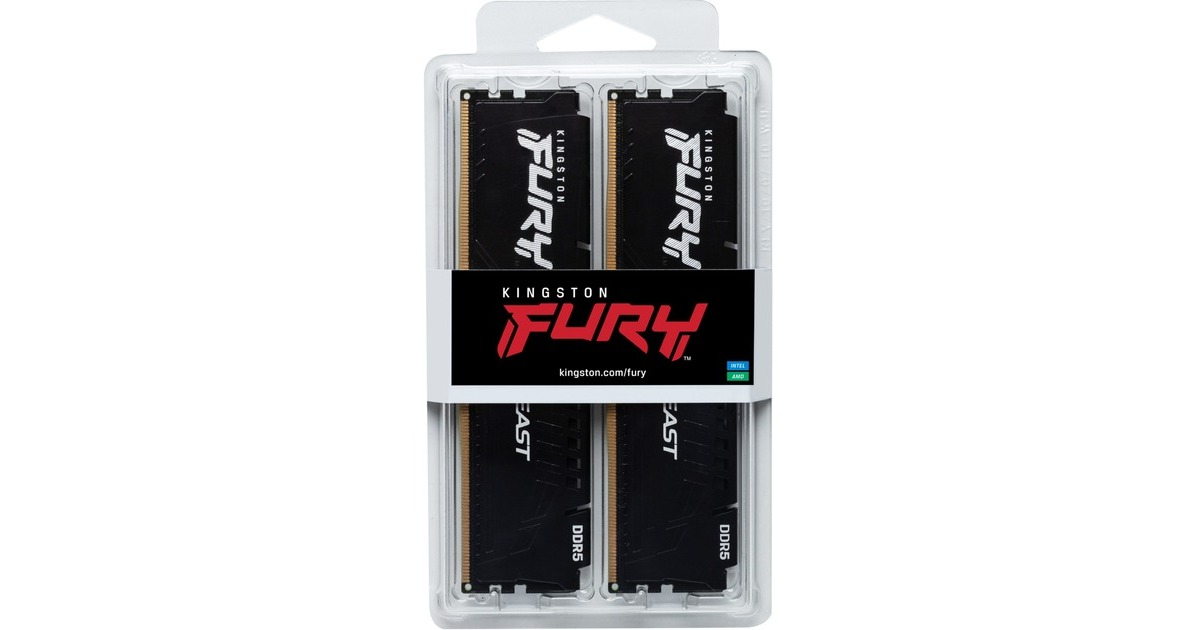 Kingston FURY16 GB DDR5-5600 Kit werkgeheugen  (Zwart, KF556C36BBEK2-16, Beast, EXPO)