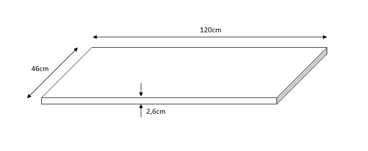 Fontana wastafel toppaneel 120x46cm lichtgrijs