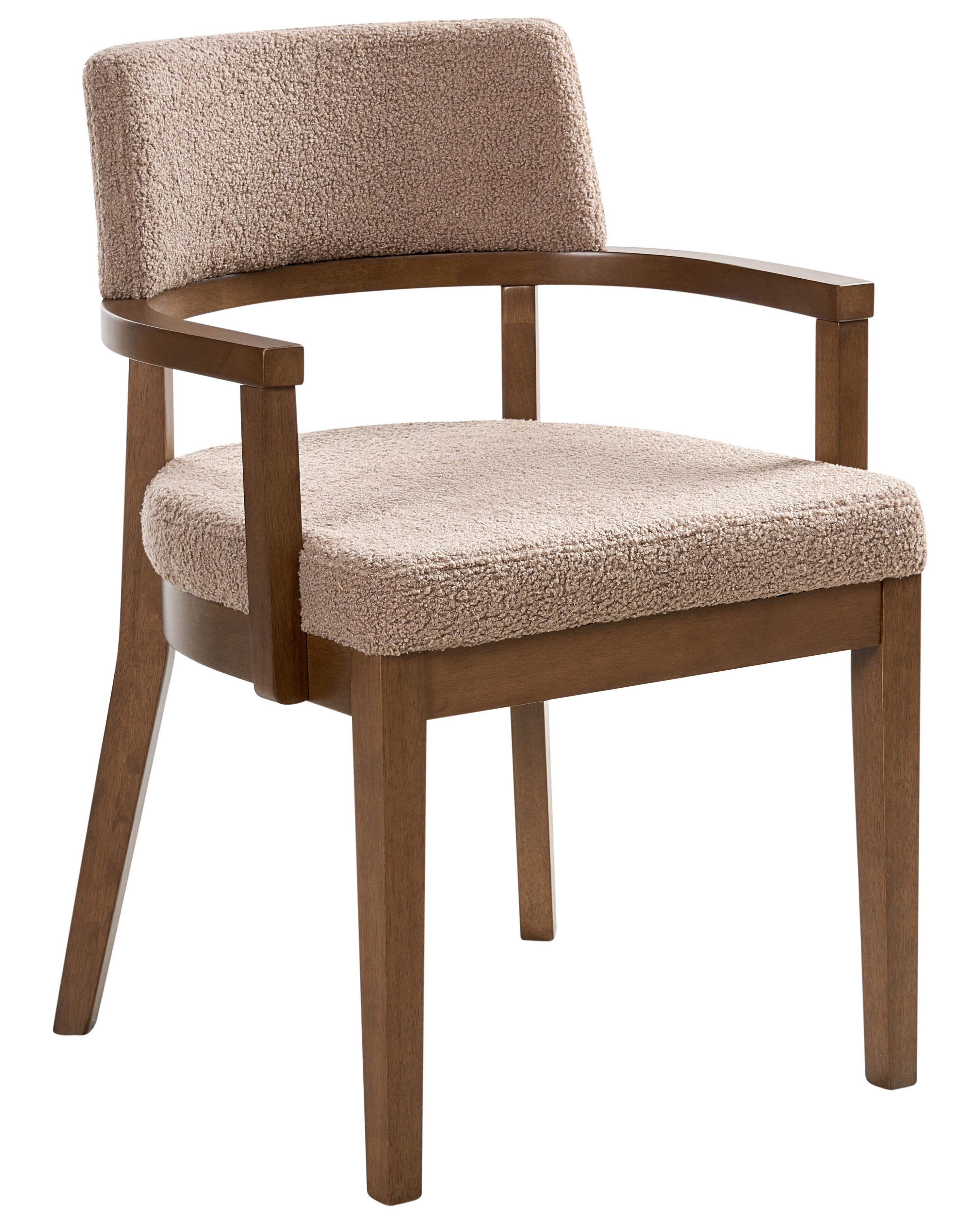 Set van 2 eetkamerstoelen DALBO Bouclé Donkerbruin/taupe