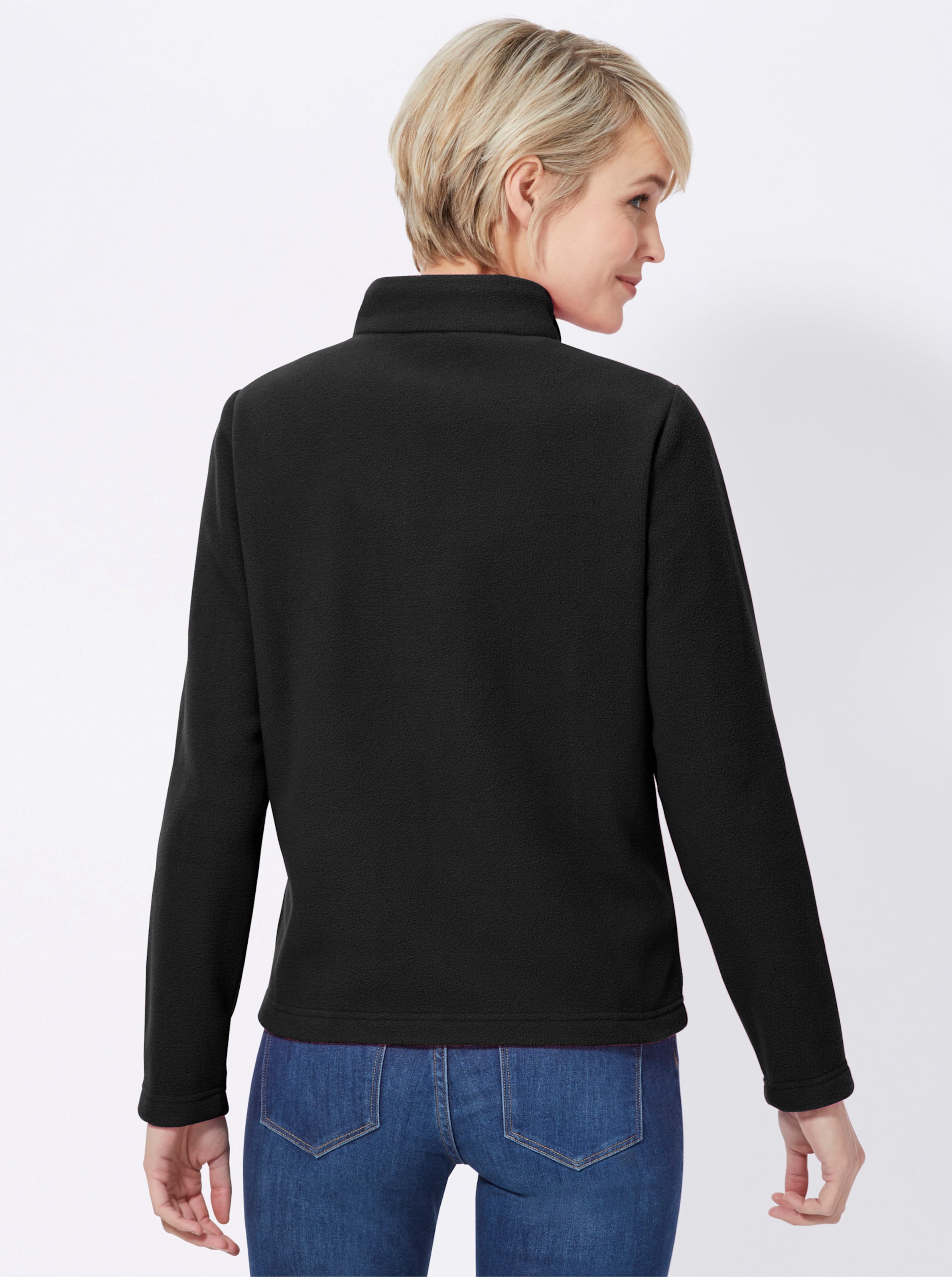 Fleeceshirt in schwarz