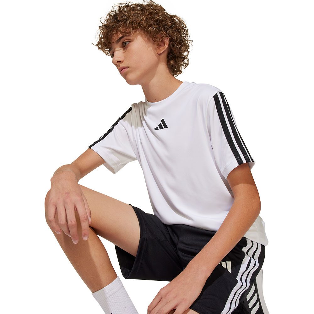 adidas Train Essentials 3-Streifen T-Shirt Kinder white