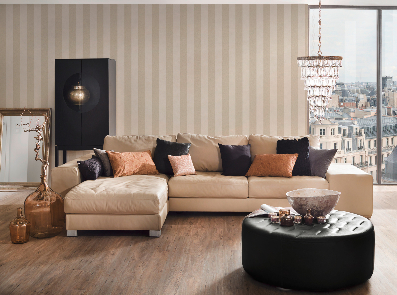Vliestapete TRENDWALL - beige-gold - 10 Meter