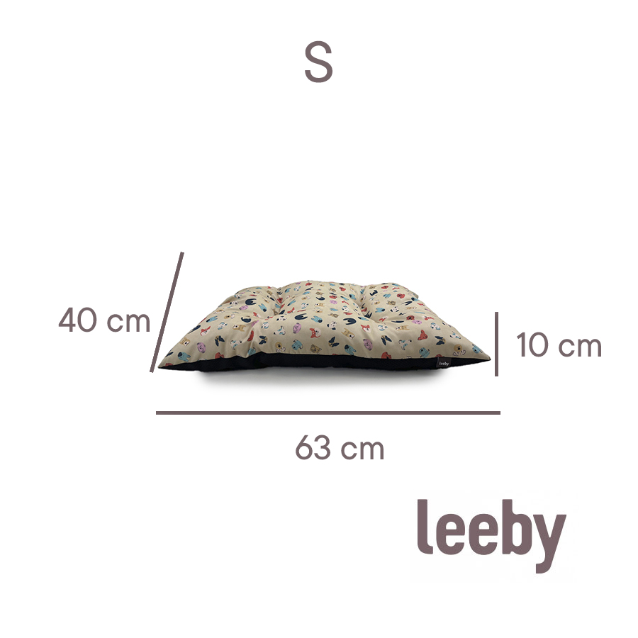 Almofada Leeby bege acolchoada com desenhos animados para cães