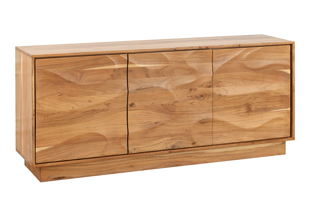 Massives Sideboard DESERT 160cm sand beige Akazienholz 3D-Front