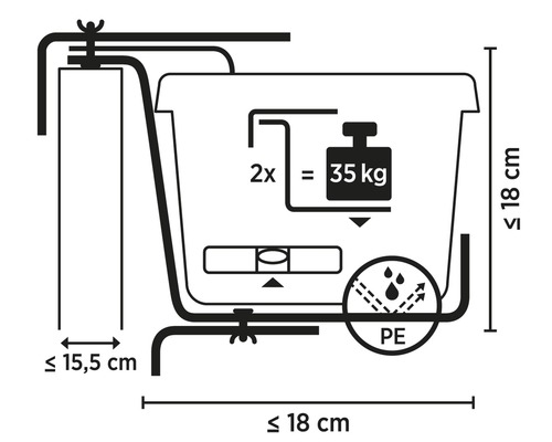 Bloembakhouder type E voor balustrade, bruin