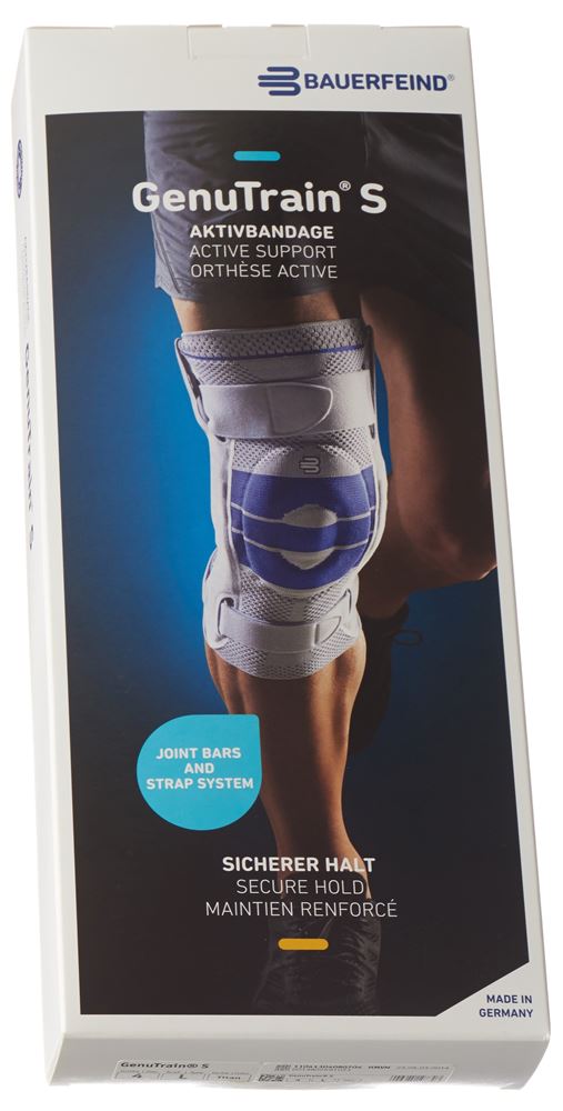 Bauerfeind GenuTrain S Aktivbandage<br>1 Stück, Gr4, links titan