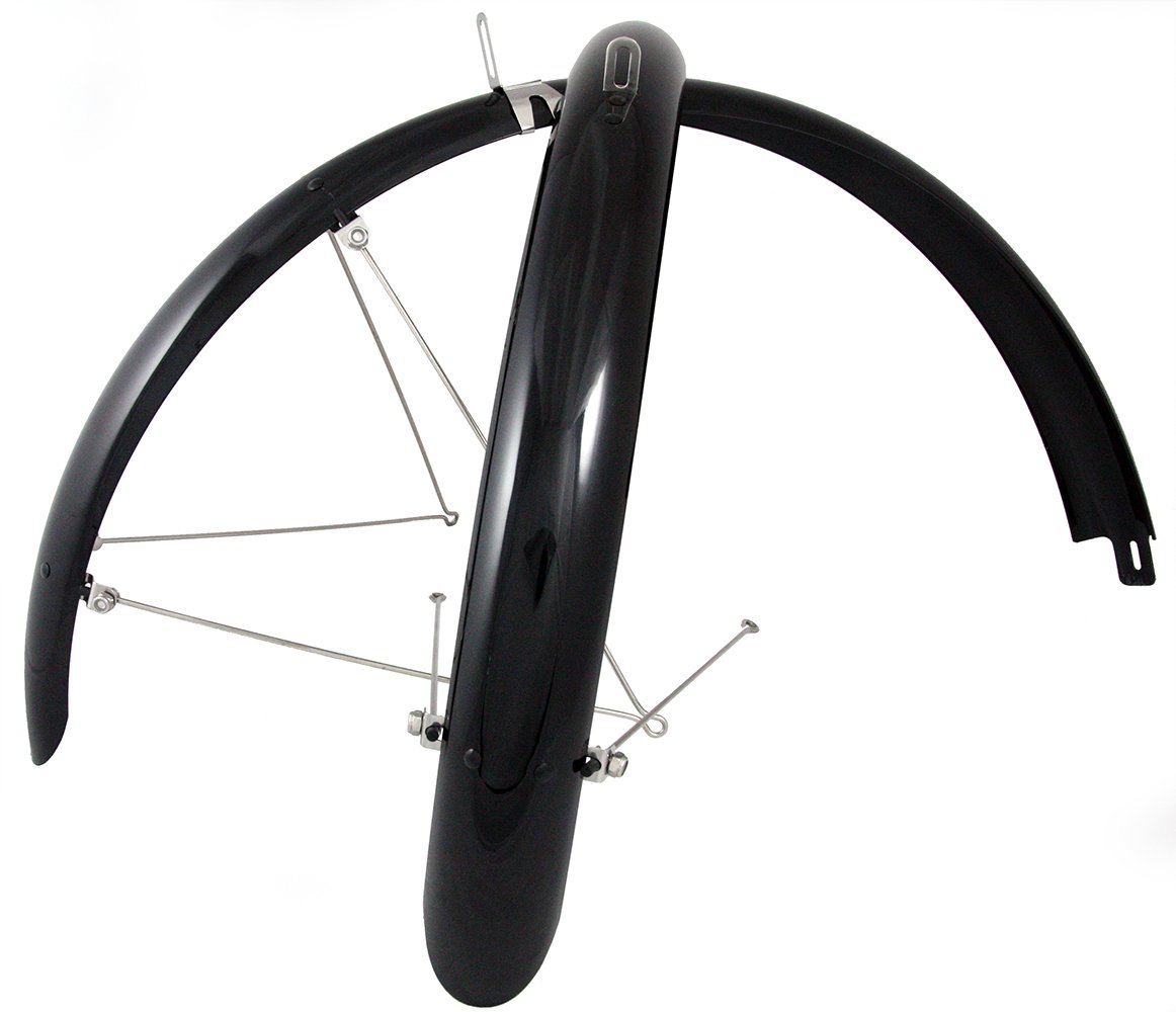 Mixbike skærmsæt til citybike 45mm blank sort