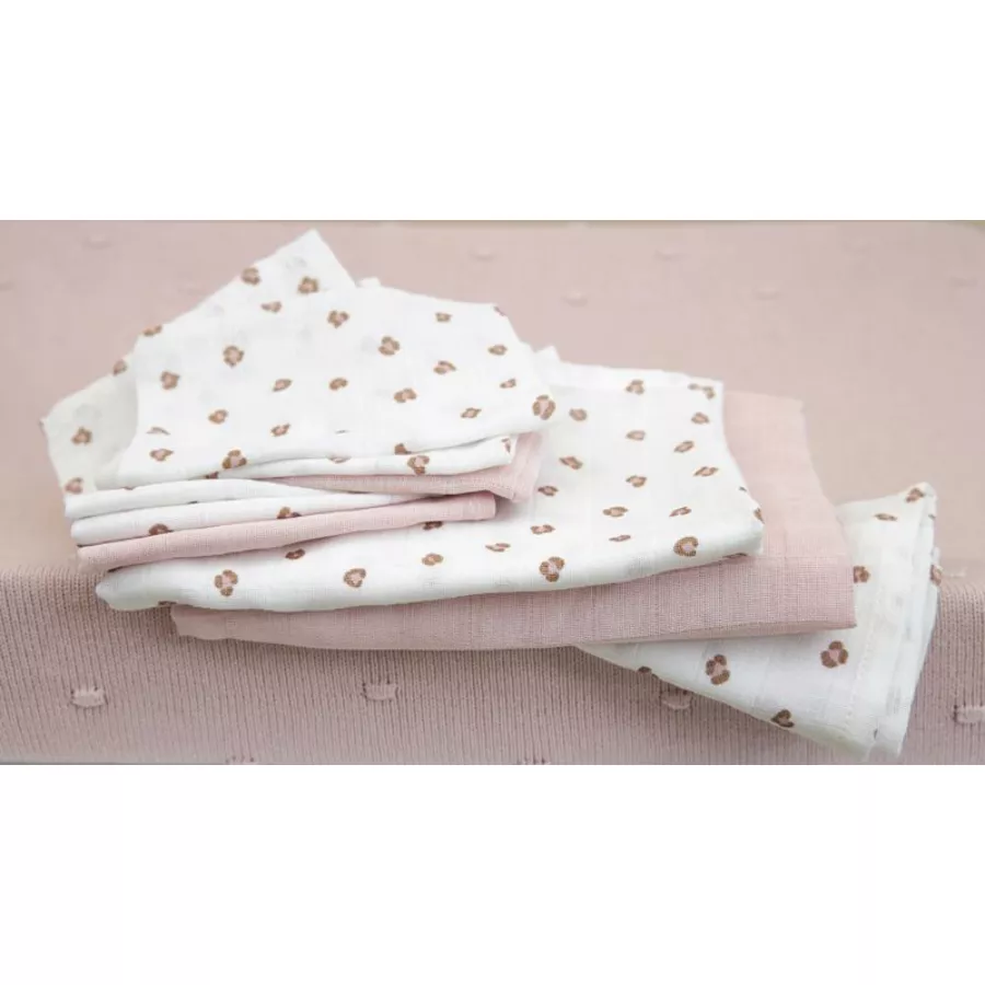 Meyco Musselin Waschhandschuhe 3er Pack Mini Panther Soft Pink