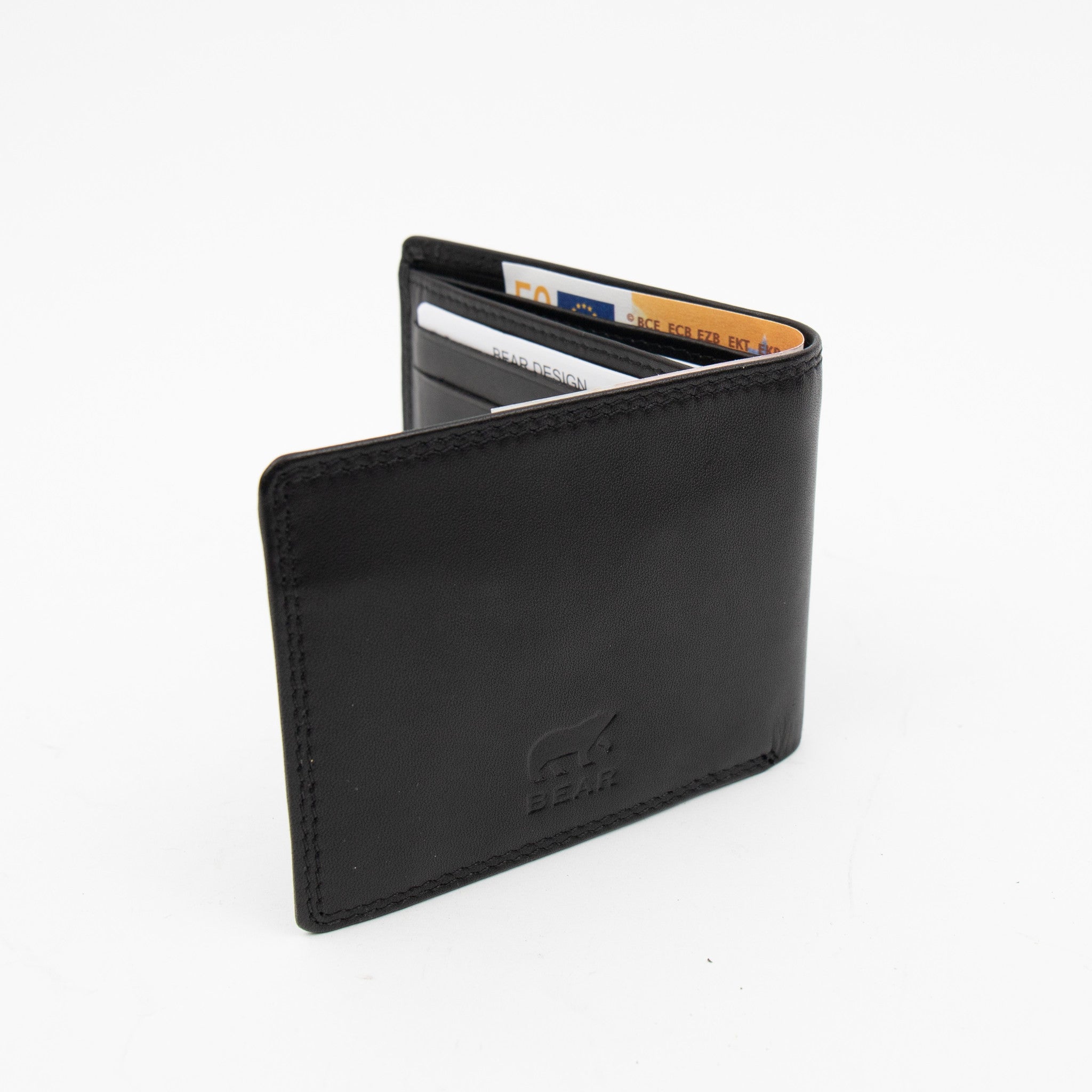Billfold 'Lucas' zwart chique Zwart (M)