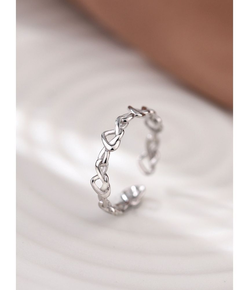 pexrl sieraden - Hartvormige sterling zilveren open ring