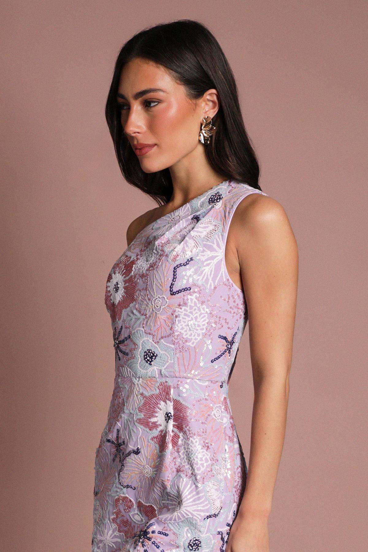 Coast Robe Midi Coast Muse À Sequins Et Épaule Dénudée