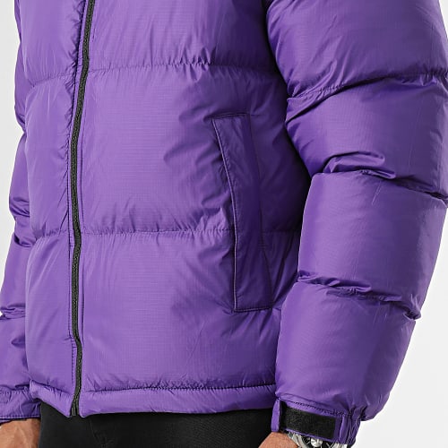 Doudoune Capuche Violet Noir