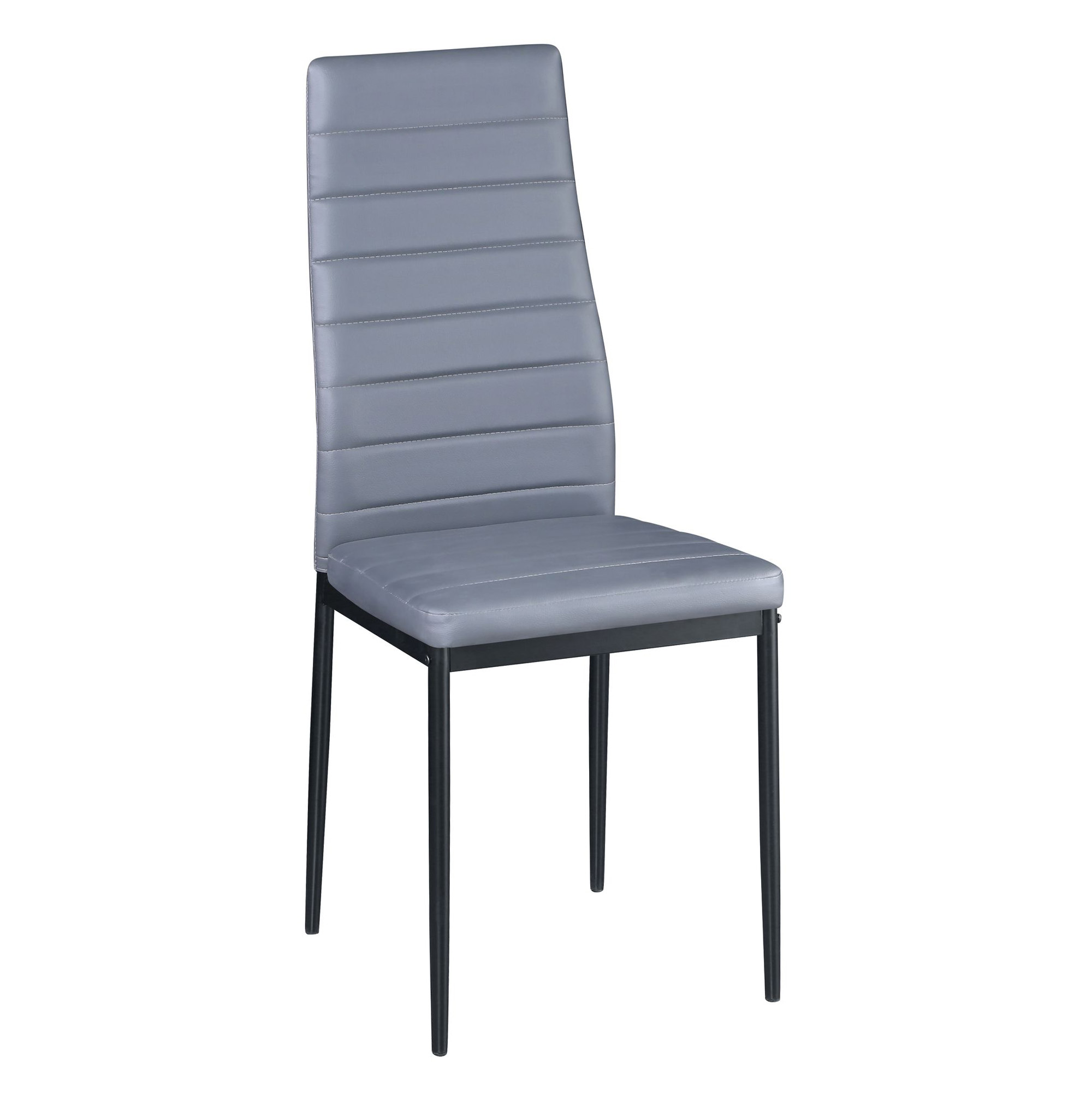 Esszimmerstuhl Leder TIM 6er Set grau