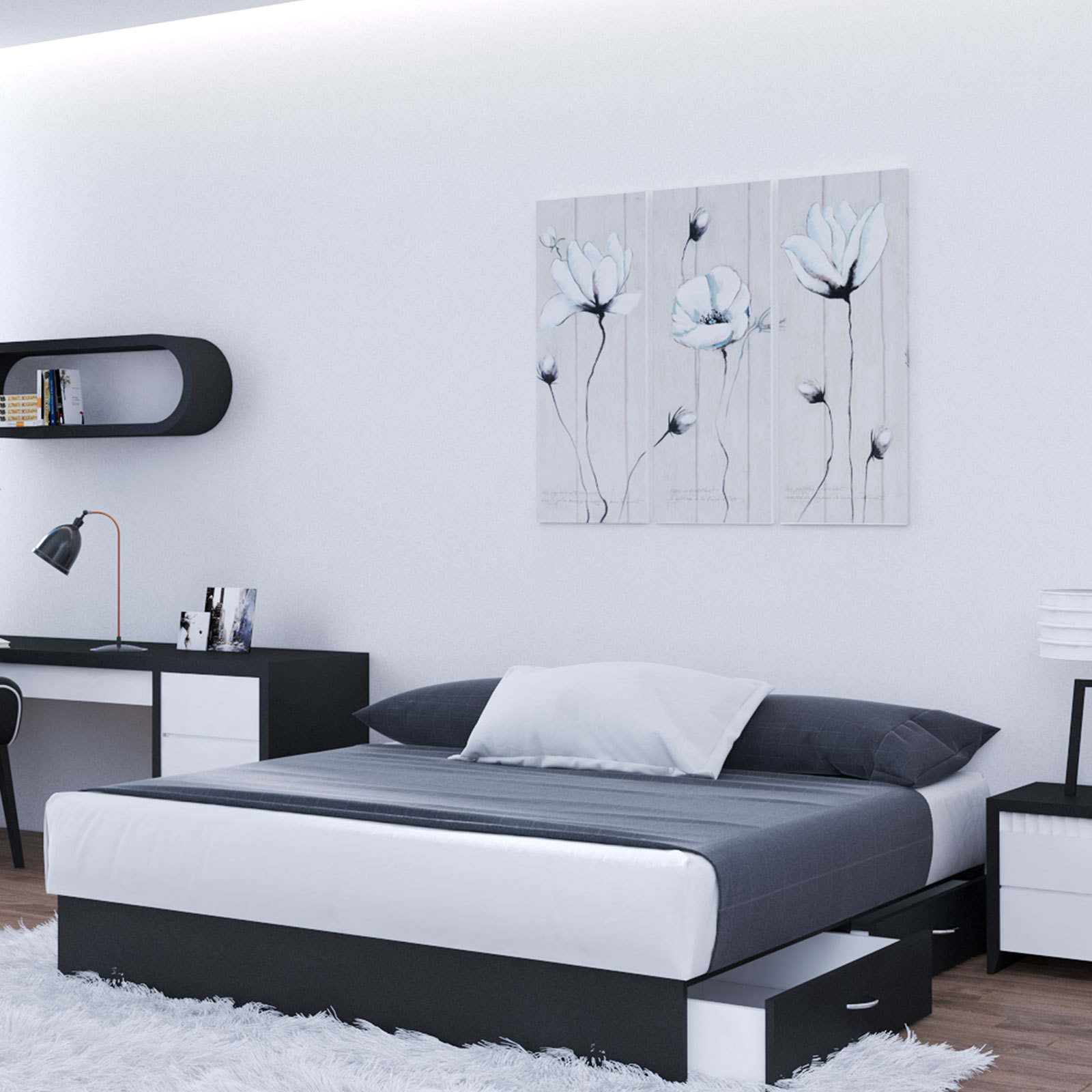 Wasserbett aquadream - schwarz - starke Beruhigung - 160x200 cm