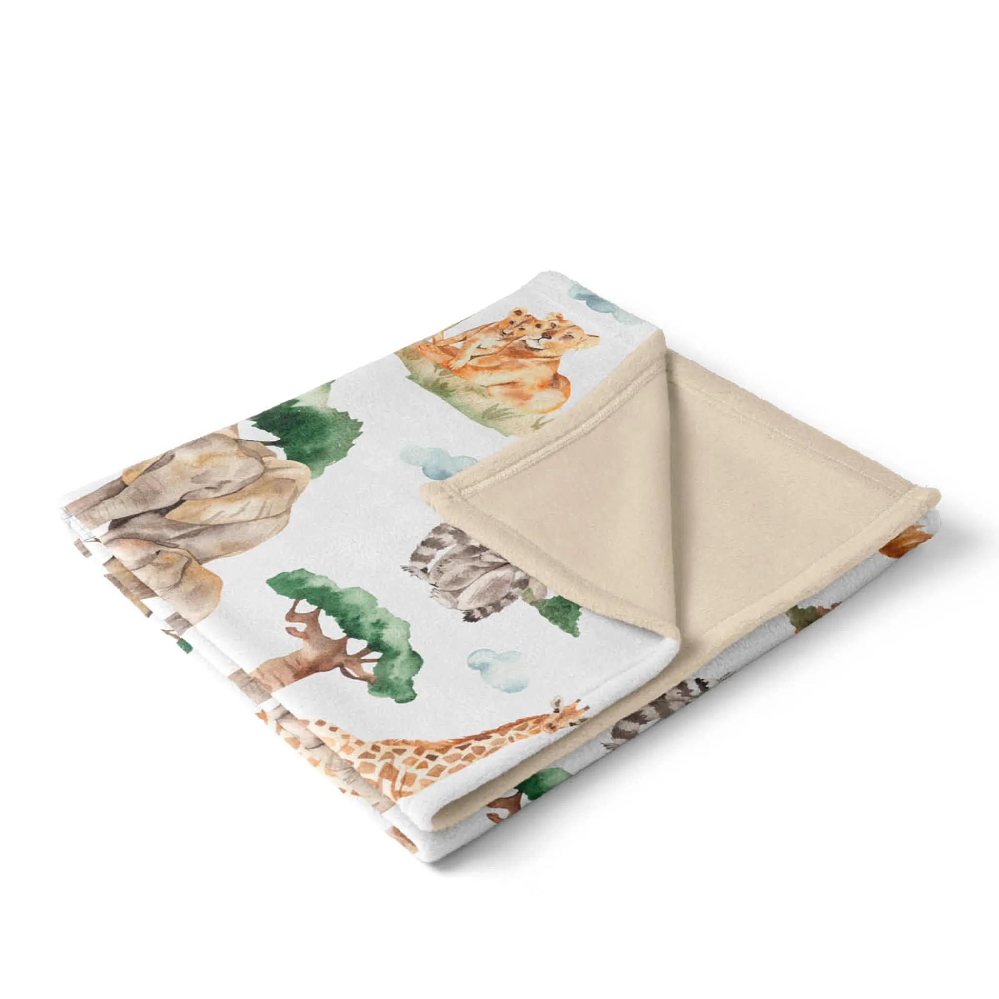 Veille sur Toi Petite Couverture Minky - Au Coeur de la Savane