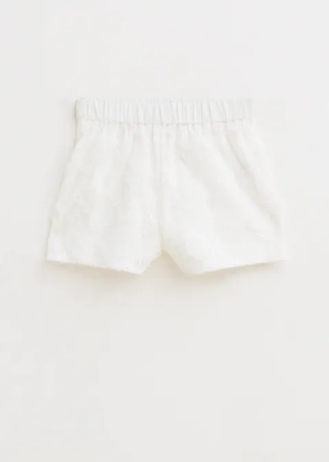 Korte broek met kant wit (WIT)