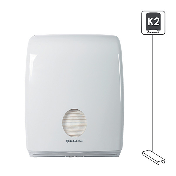 Distributeur essuie-mains pliés en C Aquarius ABS blanc