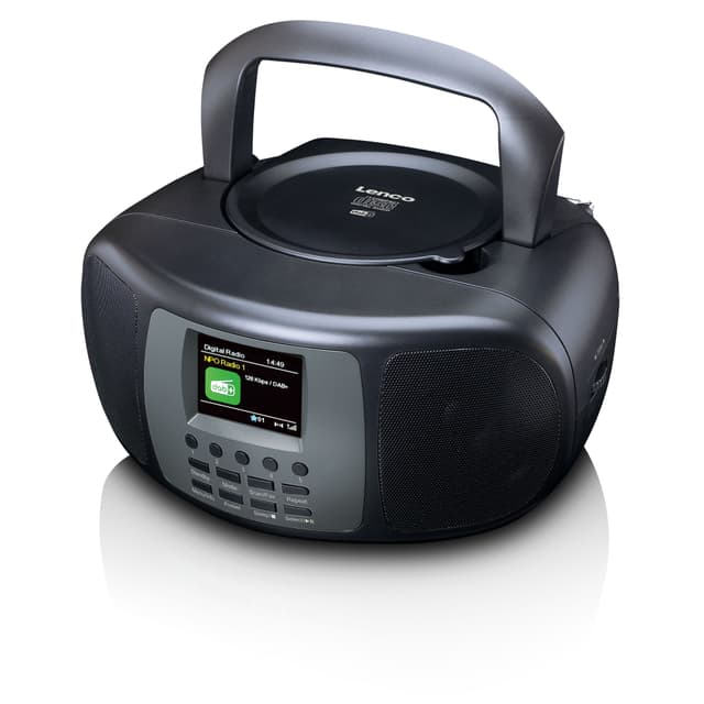 Bærbar DAB+/FM-radio med Bluetooth-cd-afspiller og stort LCD-farvedisplay