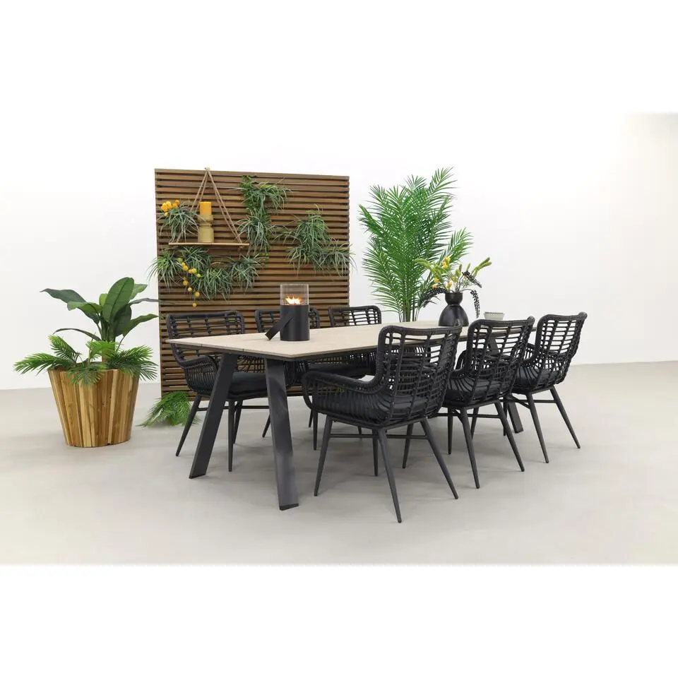 Jasmine black/Garden Impressions Nevada 240x100 cm. tuinset