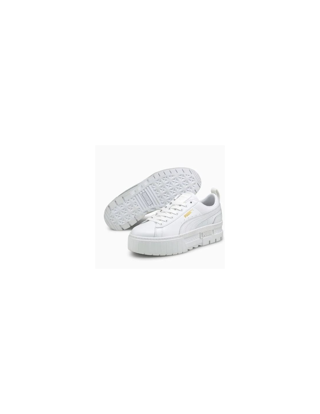 puma sneakers compensées femme mayze classic cuir blanc