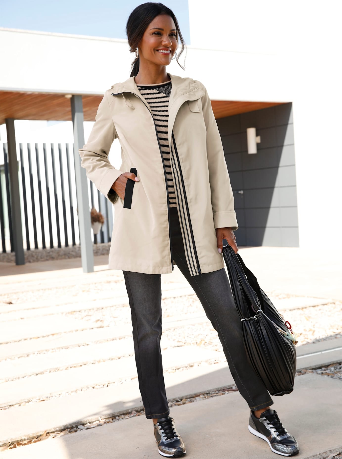 Classic Basics Langjacke mit Kapuze