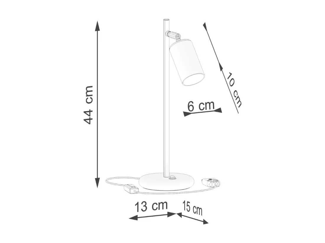 Lampes de bureau Winx moderne en acier - 1 sources lumineuses - L.13 x H.44 cm - noir/cuivre